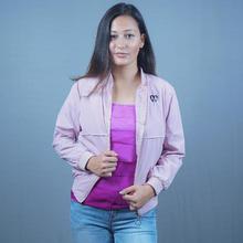 Collar Long Sleeve Zipper Casual Jacket for Women