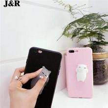 J&R Case For iPhone 6 6s 3D Cute Soft Silicone Squishy Cat Phone Cases