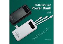 SILVIA - 20000 mAh  Portable  Power Bank with 3 In 1 Built In Cable ( Android , iPhone and Type C ) and Mobile Stand