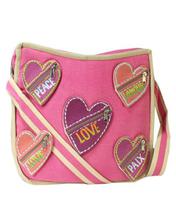Pink Love Patched Cross Body Bag For Women(6228)