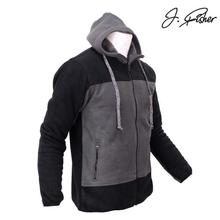 J.Fisher Dual tone Hooded Fleece Fur Jacket for Men 