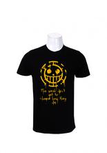 Wosa -Round Neck Wear Black Trafalgar Law Pirate Logo Tees Printed T-shirt For Men