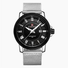 NaviForce Mesh Stainless Black Dialer Steel Watch (NF9052)