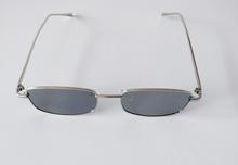 Skinny rectangle Grey polarized sunglasses