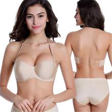 Removable Halter Design Strapless & Seamless Nude Invisible Bra