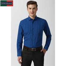 Peter England Blue Striped Full Sleeves Formal Shirt For Men PESFWSLPO55762