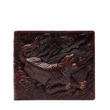 3D Tiger Pattern Purse Genuine Leather Wallet Men Purse Male