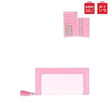 MINISO Women’S Long Wallet With Tassels (Pink)