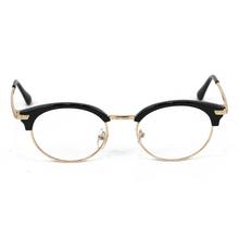 Black Metal Half Rim Eye Glasses For Women