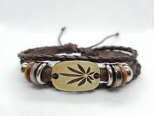 Brown/Golden Leather Bracelet For Men