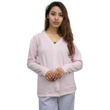 Light Pink Solid Cashmere Cardigan For Women