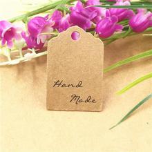 100pcs Kraft paper hand made tag with love for DIY Gift box tag