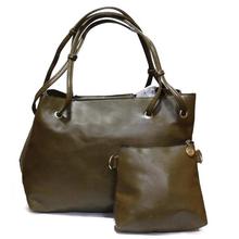 Olive Green 2 in 1 Plain Tote Bag For Women