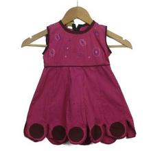 Pink/Maroon 100% Cotton Printed Dress For Girls - f27.5.57