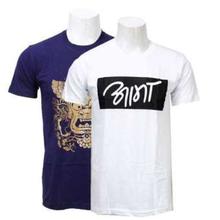 Cotton Printed T-Shirts For Men-Blue/White