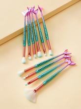 Mermaid Shaped Handle Eye Brush 10pcs