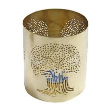 Golden Tree Design Candle Holder With Candle