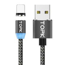 TOPK AM17 1M LED Magnetic USB Cable for iPhone Xs Max 8 7