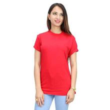 Red Plain Cotton Round Neck Tshirt