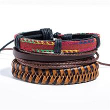 12 Style Metal Leather Bracelets Men Jewelry Vintage Classic