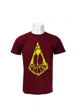 Wosa -  Round Neck Wear Maroon Momo Printed Round Neck T-Shirt For Men