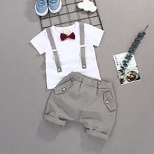 Summer Kids Boys Bow Clothes Sets Baby Gentleman High Qulity