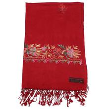 White Embroidered Visco Pashmina Shawl For Women