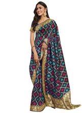 Stylee Lifestyle Navy Blue Banarasi Silk Jacquard Saree - 2287