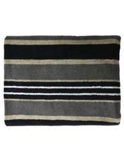 Grey/Black Striped 100% Cotton Bath Towel