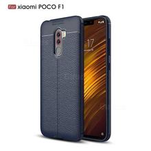 Xiaomi Poco F1 Logo Leather Finish Back Cover Case