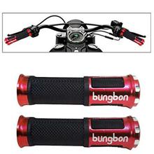 Bungbon Motorcycle Handle Grip Bike Grip for BIKE/E-Riksaw Red Colour