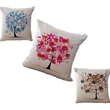 swasiya ™ Jute Cushion Cover (Multicolour,16x16)-Set of 5