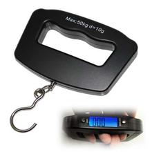 Electronic Portable Digital Luggage Scale Handheld Travel Suitcase Weighing 50KG Black