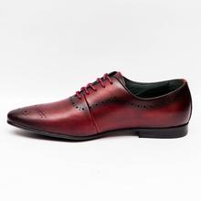 Kapadaa: Gallant Gears Wine Red Leather Lace Up Formal Shoes For Men – (MJDP30-1)