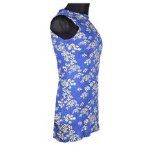 Flowers Imprints on Blue Tops For Women