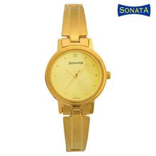Sonata 8096YM02 Gold Dial Analog Watch For Women