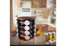 Round 16 Jar Rotating Carousel Spice Rack