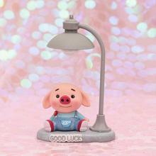 Cartoon Pig LED Night Lights Creative Resin Ornaments Student Gifts Household Bedroom Tabletop Decoration