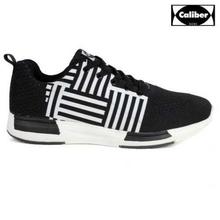 Caliber Shoes Black/White Ultralight Sport Shoes For Men- ( 470 )