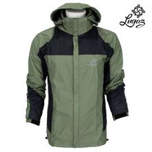 Waterproof Zippered Jacket For Men- Black/Green