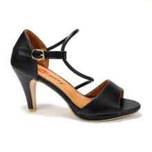 Black Ankle Strap Heel Shoes For Women - 7201-A