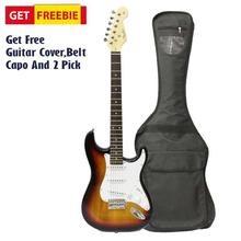 Sunburst Electric Guitar With Bag, 2 Picks, Jack Wire, Capo And Strap