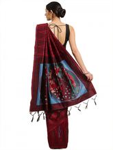 Stylee Lifestyle Maroon Ikkat Silk Jacquard Saree-2149