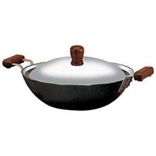 Futura Induction Base Hard Anodised Deep Fry Pan(karahi) 3.75litre with Stainless Steel Lid IL26