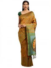 Stylee Lifestyle Mustard Yellow Ikkat Silk Jacquard Saree-2157