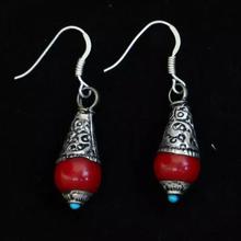 Red Small Tibetan Style Earring