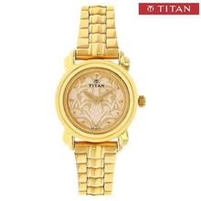 Titan 2534YM04 Beige Dial Stainless Steel Strap Watch For Women