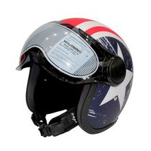 VEGA Jet Old School Helmet With Visor - Red/Navy