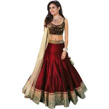 SALE-Embroidered Semi Stitched Lehenga, Choli and Dupatta