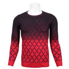 Red/Black Patterned Round Neck Sweater For Men (6802)